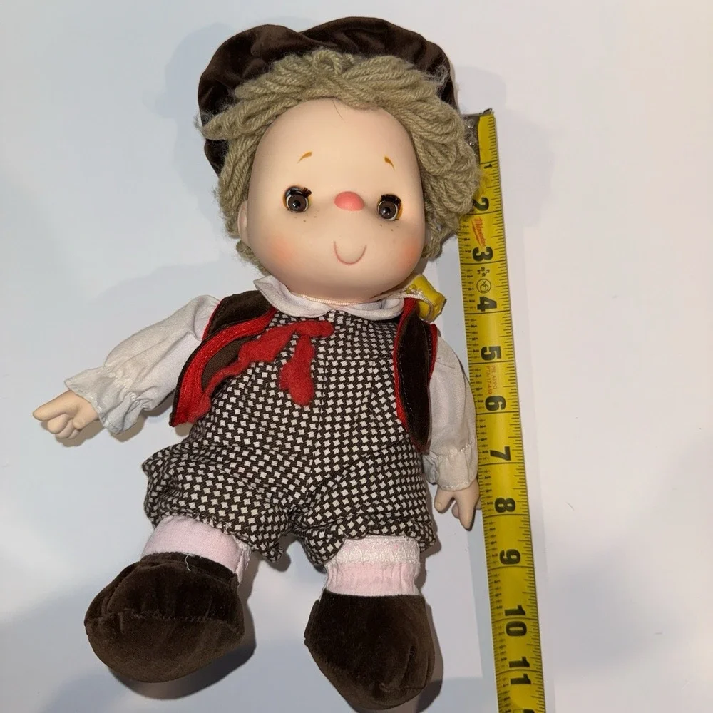 Vintage 1980 J Shin Ice Cream Doll Lot of 2 Boy Girl Plaid Dress Outfits 11